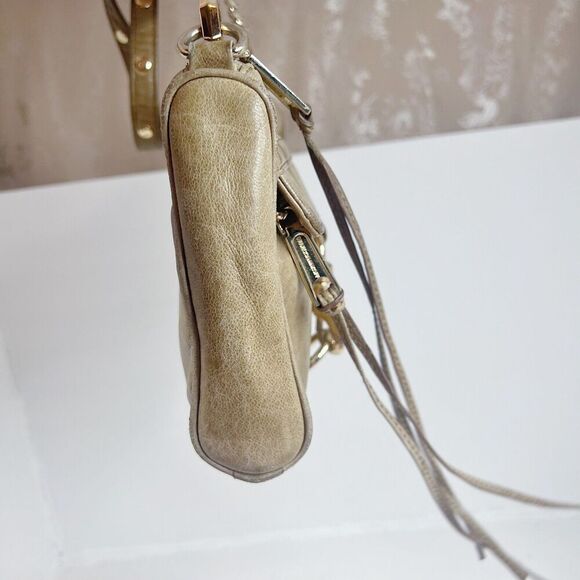 Rebecca Minkoff M.A.C. Taupe Leather Crossbody Bag Purse - Picture 2 of 12